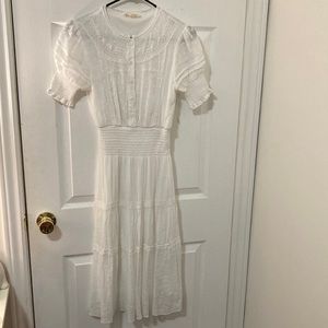 SM Rebellion white tiered embroidered dress
